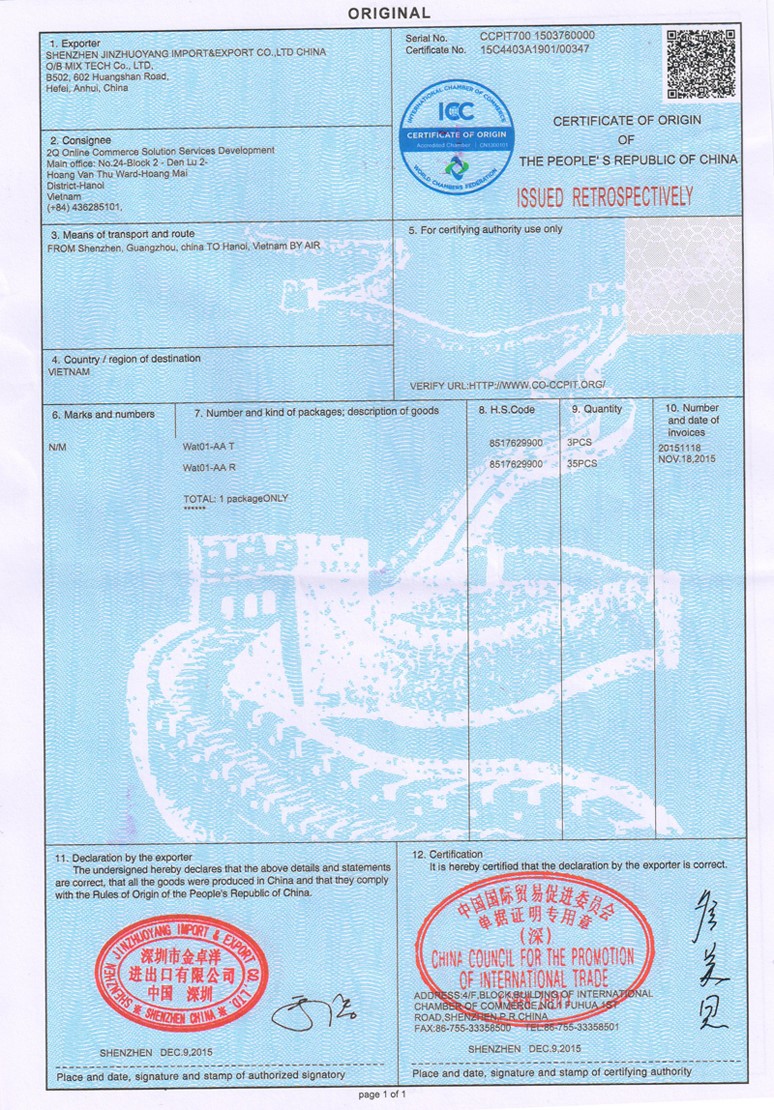 Certification